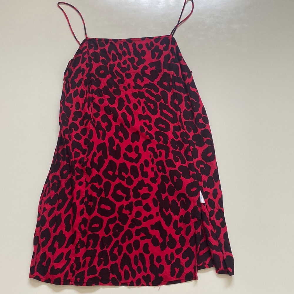 Motel Rocks red leopard mini dress